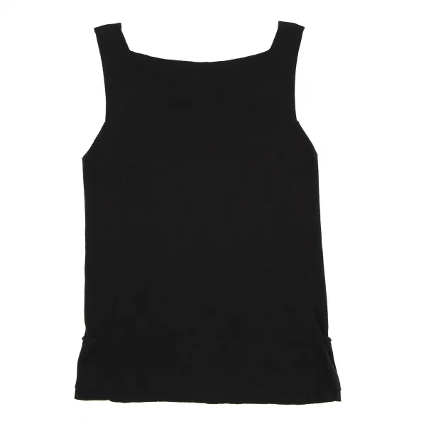 イッセイミヤケ ハートISSEY MIYAKE HaaT コットンサイドポケットスクエアネックタンクトップ 黒2 K-108363_008