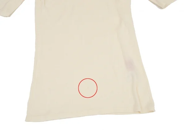 イッセイミヤケ ハートISSEY MIYAKE HaaT コットンサイドリブUネック5分袖Tシャツ ベージュ2 K-108369_006