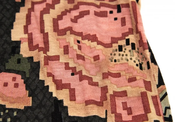 イッセイミヤケ ハートISSEY MIYAKE HaaT ストレッチドットフラワープリントTシャツ チャコール2 K-108372_006