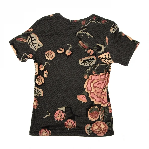 イッセイミヤケ ハートISSEY MIYAKE HaaT ストレッチドットフラワープリントTシャツ チャコール2 K-108372_008