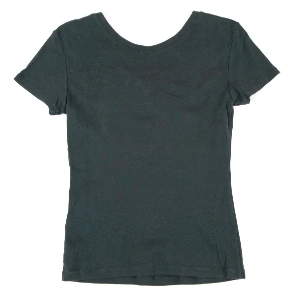 イッセイミヤケ ハートISSEY MIYAKE HaaT コットンスナップボタンステッチデザインヘンリーTシャツ ダークグリーン2 K-108374_011