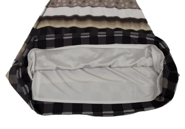 イッセイミヤケ ハートISSEY MIYAKE HaaT ストレッチドットボーダー切替Aラインスカート オフベージュグレー2 K-108391_009