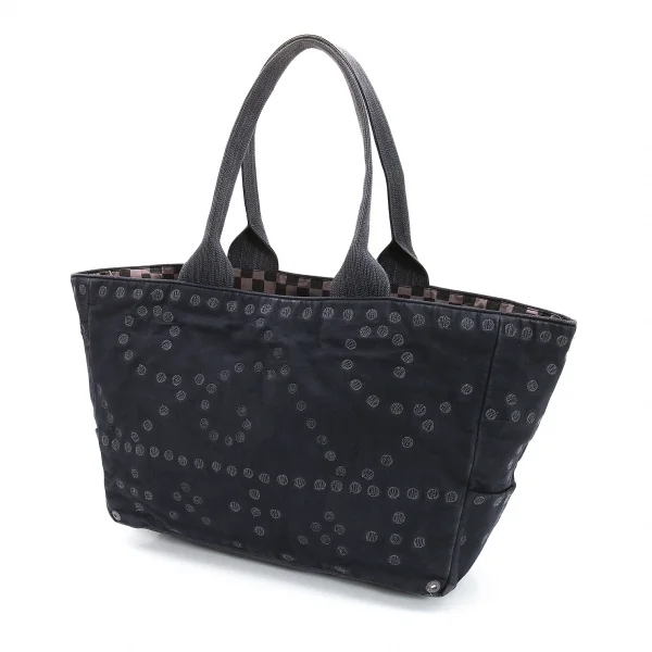 イッセイミヤケハートタマシャ小ISSEY MIYAKEHaaTTaMaSHa ドット刺繍ハンドバッグ 紺 K-108399_001