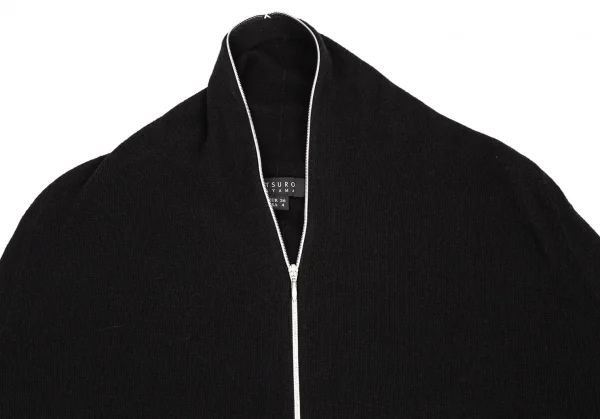 アツロウタヤマATSURO TAYAMA カシミヤ混フルジップドルマンニット 黒36 K-108405_003