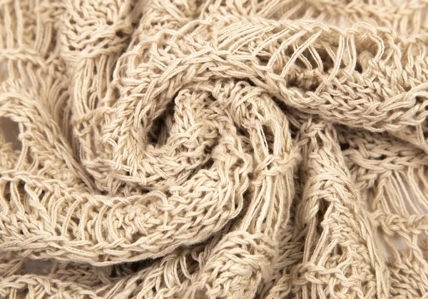 アツロウタヤマATSURO TAYAMA リネンコットンネック装飾カギ編みニットトップス ベージュ茶36 K-108406_014