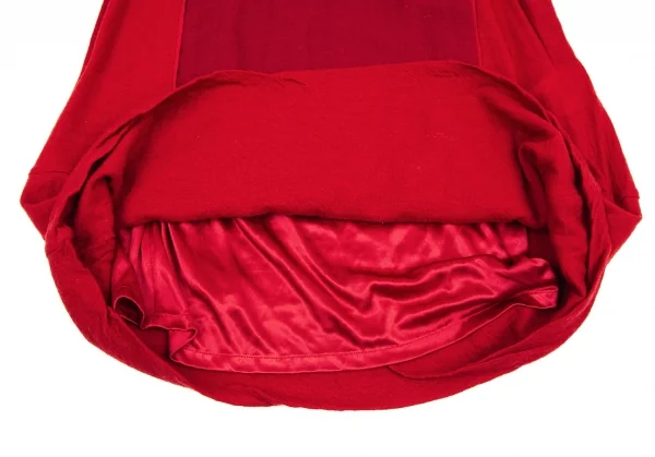 アツロウタヤマATSURO TAYAMA ウールフリル装飾ニットチュニック 赤38 K-108407_010