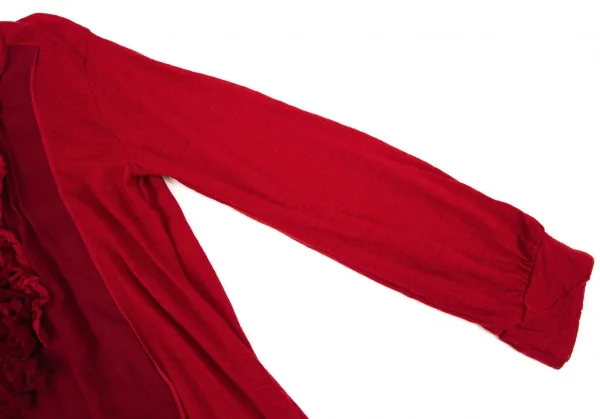 アツロウタヤマATSURO TAYAMA ウールフリル装飾ニットチュニック 赤38 K-108407_006