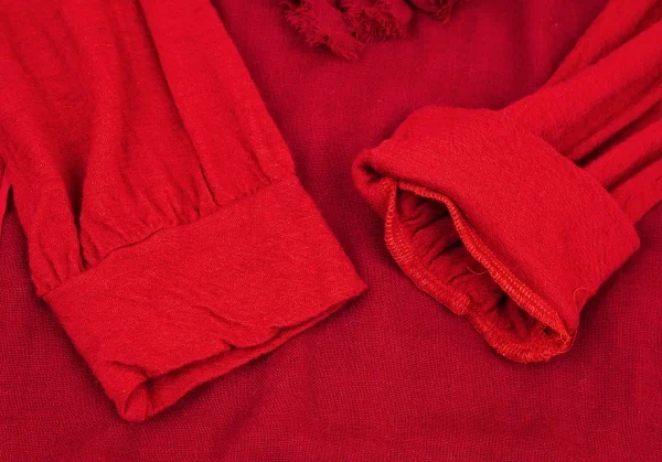 アツロウタヤマATSURO TAYAMA ウールフリル装飾ニットチュニック 赤38 K-108407_007