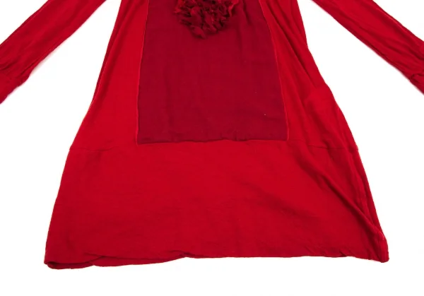 アツロウタヤマATSURO TAYAMA ウールフリル装飾ニットチュニック 赤38 K-108407_008