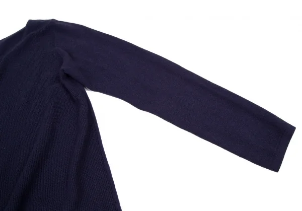 アツロウタヤマATSURO TAYAMA ウール混バイカラー切替ニットワンピース 紺青38 K-108432_005