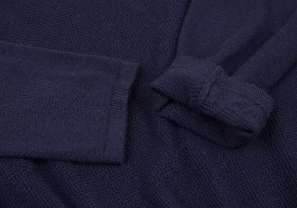 アツロウタヤマATSURO TAYAMA ウール混バイカラー切替ニットワンピース 紺青38 K-108432_006