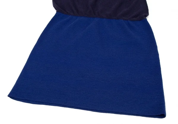 アツロウタヤマATSURO TAYAMA ウール混バイカラー切替ニットワンピース 紺青38 K-108432_007