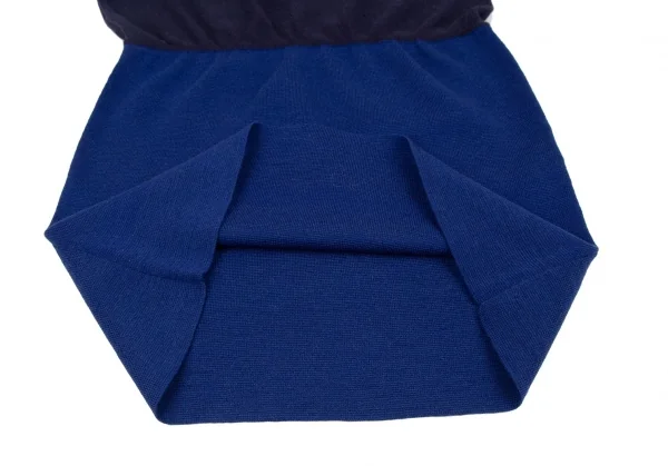 アツロウタヤマATSURO TAYAMA ウール混バイカラー切替ニットワンピース 紺青38 K-108432_008