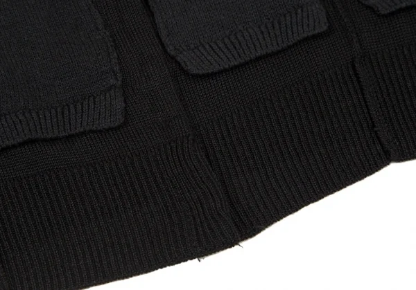 アツロウタヤマATSURO TAYAMA シルク混ペーストデザインニットカーディガン 黒36 K-108433_010