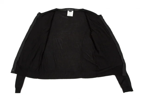 アツロウタヤマATSURO TAYAMA シルク混ペーストデザインニットカーディガン 黒36 K-108433_012