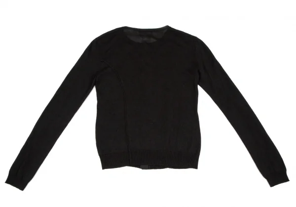 アツロウタヤマATSURO TAYAMA シルク混ペーストデザインニットカーディガン 黒36 K-108433_013