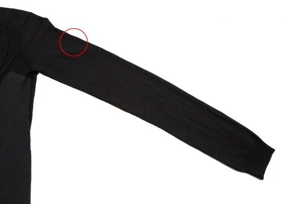 アツロウタヤマATSURO TAYAMA シルク混ペーストデザインニットカーディガン 黒36 K-108433_006