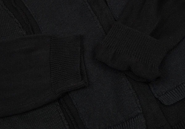 アツロウタヤマATSURO TAYAMA シルク混ペーストデザインニットカーディガン 黒36 K-108433_008