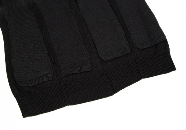 アツロウタヤマATSURO TAYAMA シルク混ペーストデザインニットカーディガン 黒36 K-108433_009