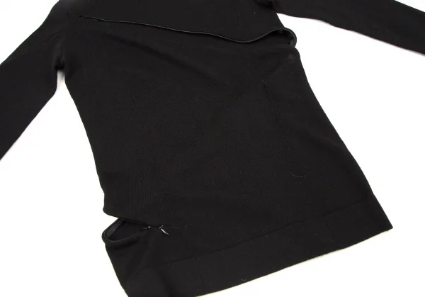 アツロウタヤマATSURO TAYAMA ウール螺旋ファスナーデザインニットセーター 黒36 K-108434_012