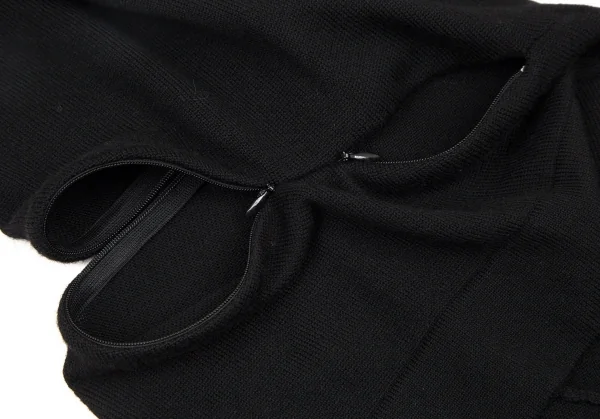 アツロウタヤマATSURO TAYAMA ウール螺旋ファスナーデザインニットセーター 黒36 K-108434_013