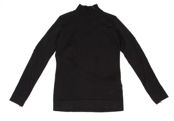 アツロウタヤマATSURO TAYAMA ウール螺旋ファスナーデザインニットセーター 黒36 K-108434_002