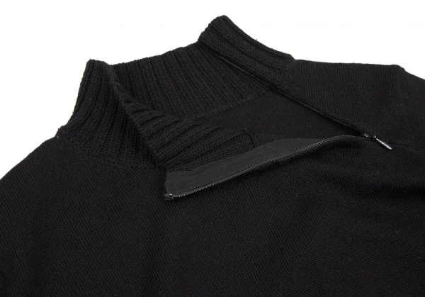 アツロウタヤマATSURO TAYAMA ウール螺旋ファスナーデザインニットセーター 黒36 K-108434_004