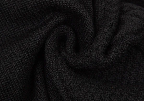 アツロウタヤマATSURO TAYAMA カットソーレイヤーフリンジニットベスト 黒36 K-108436_011