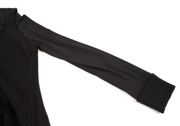 アツロウタヤマATSURO TAYAMA カットソーレイヤーフリンジニットベスト 黒36 K-108436_005