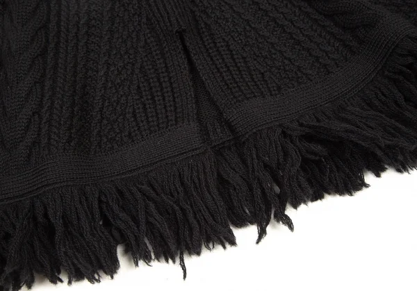 アツロウタヤマATSURO TAYAMA カットソーレイヤーフリンジニットベスト 黒36 K-108436_008