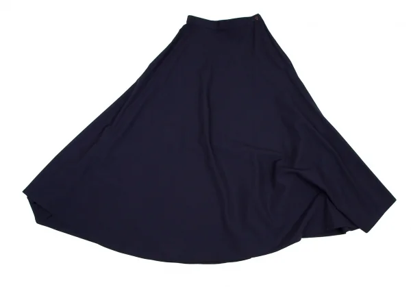 イッセイミヤケISSEY MIYAKEウールアシンメトリーデザインパンツ 紺M K-108437_002
