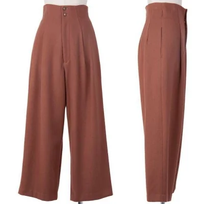 ヨウジヤマモト ファム yohji yamamoto femme フラノハイウエストパンツ