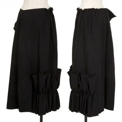 スナオクワハラsunao kuwahara I.S. ウールギャザーペーストデザインスカート