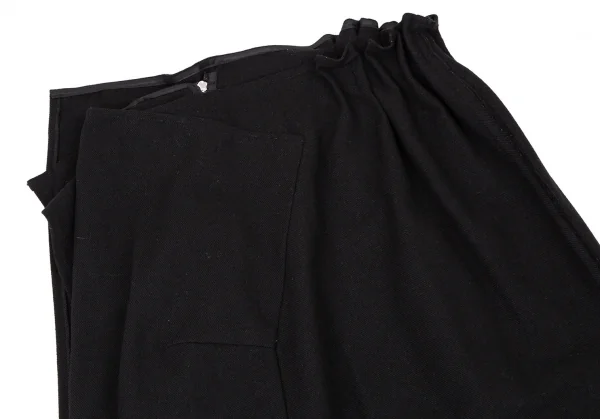 スナオクワハラsunao kuwahara I.S. ウールギャザーペーストデザインスカート 黒M K-108439_003