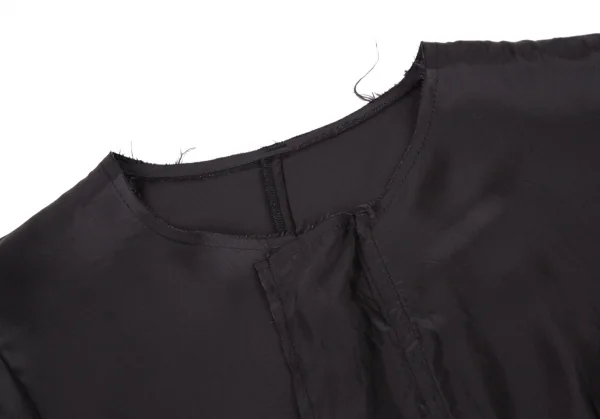 コムデギャルソンCOMME des GARCONSチュールアコーディオンプリーツジップ着脱サテンワンピース 黒M K-108441_004