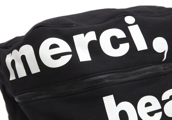 メルシーボークーmercibeaucoup ロゴプリントスウェット地バックパック 黒 K-108454_003