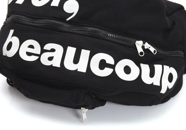 メルシーボークーmercibeaucoup ロゴプリントスウェット地バックパック 黒 K-108454_004