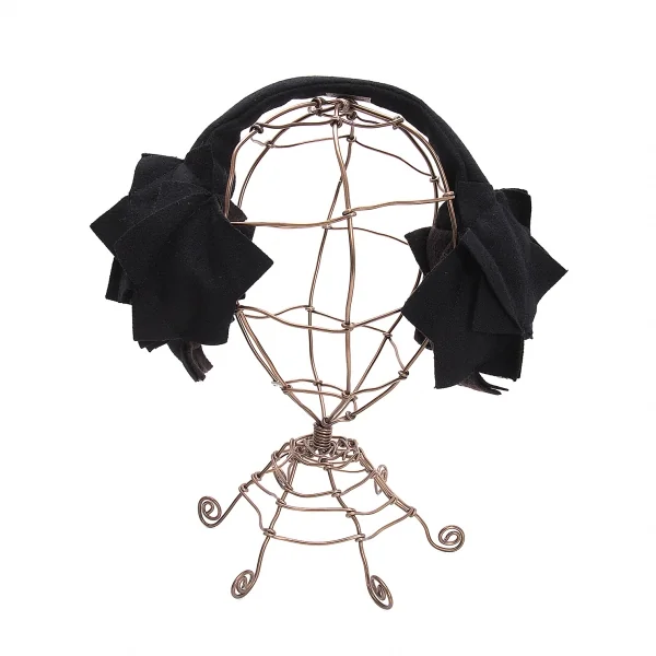 ヨウジヤマモト ファムYohji Yamamoto FEMME 多重フェルトパッチ耳あて 黒 K-108458_002