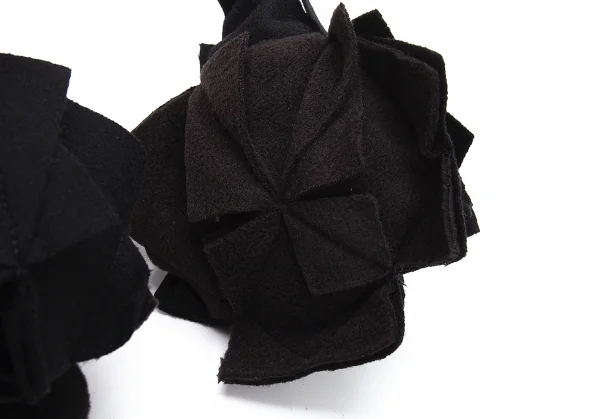 ヨウジヤマモト ファムYohji Yamamoto FEMME 多重フェルトパッチ耳あて 黒 K-108458_004