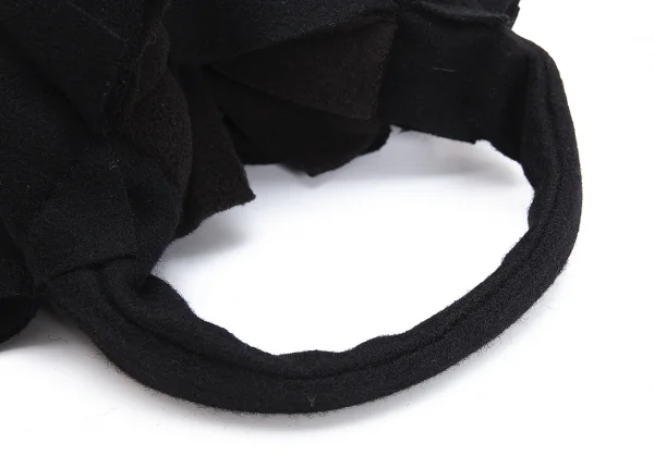 ヨウジヤマモト ファムYohji Yamamoto FEMME 多重フェルトパッチ耳あて 黒 K-108458_006