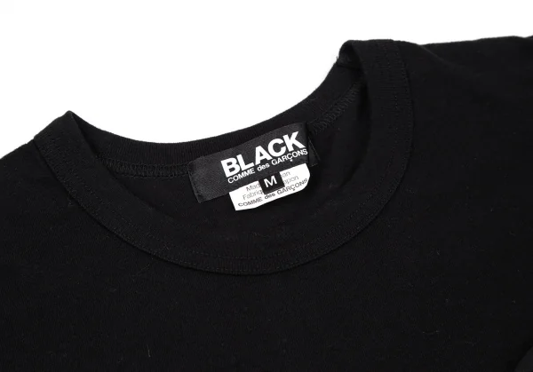 ブラックコムデギャルソンBLACK COMME des GARCONSコットンコサージュ装飾Tシャツ 黒M K-108461_003