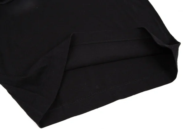 ブラックコムデギャルソンBLACK COMME des GARCONSコットンコサージュ装飾Tシャツ 黒M K-108461_007