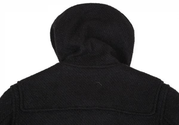 ジュンヤワタナベマンピンク コムデギャルソンJUNYA WATANABE MAN PINK COMME des GARCONSウール裏チェックダッフルコート 黒M K-108481_016