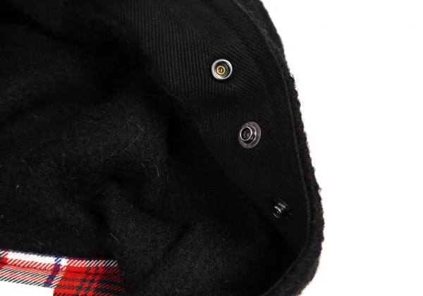 ジュンヤワタナベマンピンク コムデギャルソンJUNYA WATANABE MAN PINK COMME des GARCONSウール裏チェックダッフルコート 黒M K-108481_006