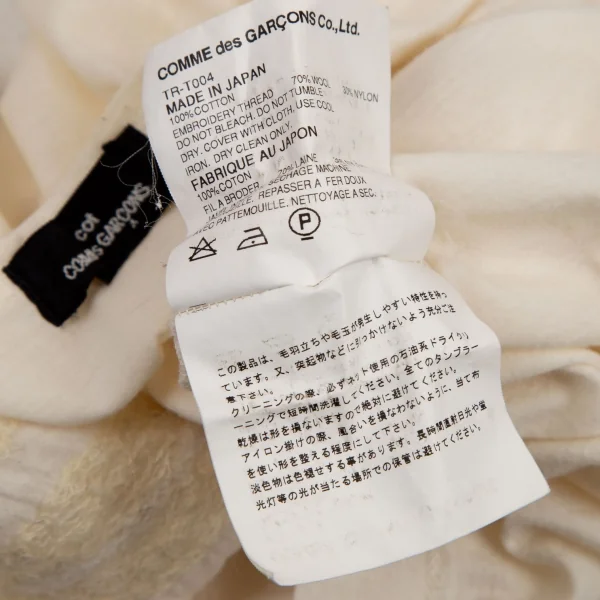 トリココムデギャルソンtricot COMME des GARCONS コットンフェルト刺繍タンクトップ 生成りM位 K-108484_013