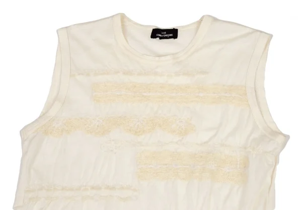トリココムデギャルソンtricot COMME des GARCONS コットンフェルト刺繍タンクトップ 生成りM位 K-108484_003