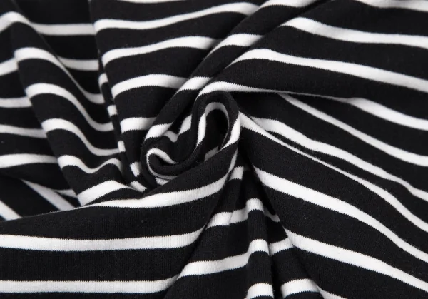 トリココムデギャルソンtricot COMME des GARCONS 襟テープ切替ボーダーカットカーディガン 黒白M位 K-108487_010