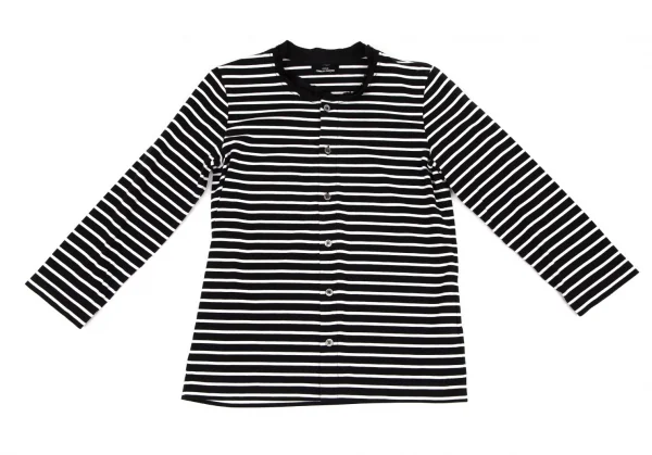 トリココムデギャルソンtricot COMME des GARCONS 襟テープ切替ボーダーカットカーディガン 黒白M位 K-108487_002