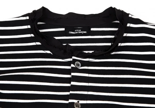 トリココムデギャルソンtricot COMME des GARCONS 襟テープ切替ボーダーカットカーディガン 黒白M位 K-108487_003