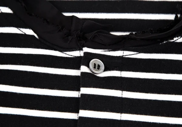 トリココムデギャルソンtricot COMME des GARCONS 襟テープ切替ボーダーカットカーディガン 黒白M位 K-108487_004